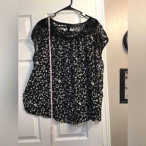 Lane Bryant Black & White Spotted Top